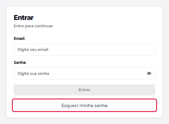 Tela Entrar do Base com a opção Esqueci minha senha destacada