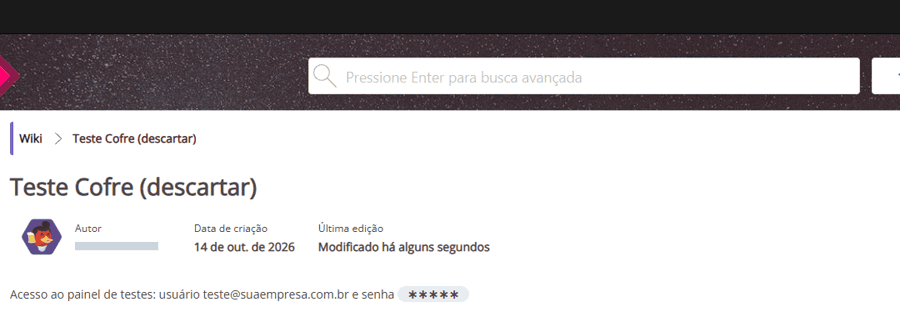 Quem lê clica nos asteriscos, informa a chave e o texto aparece com o botão de copiar