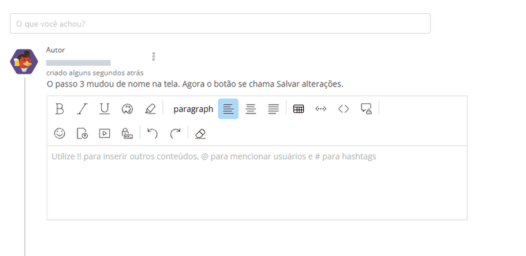 Clique em responder, escreva a resposta e ela aparece agrupada abaixo do comentário