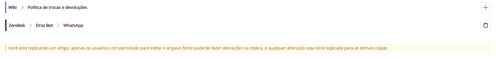 Editor com dois Espaços e o aviso de que o artigo está sendo replicado